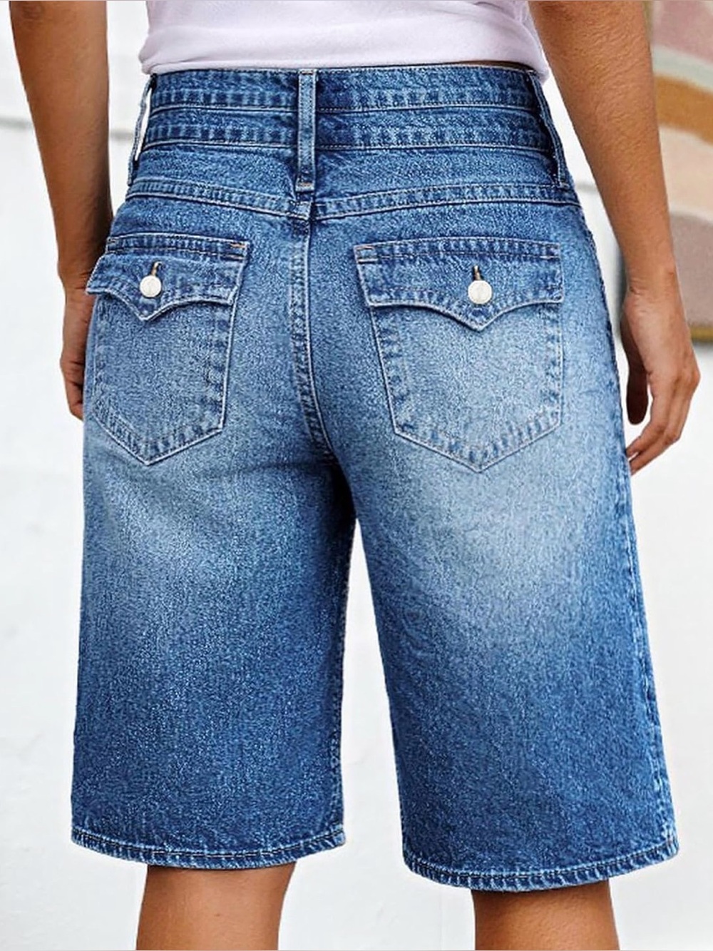 Flamingals Bermuda High Waist Flap Pocket Pockets Shorts 2XL fg29-6 - Picture 3 of 9